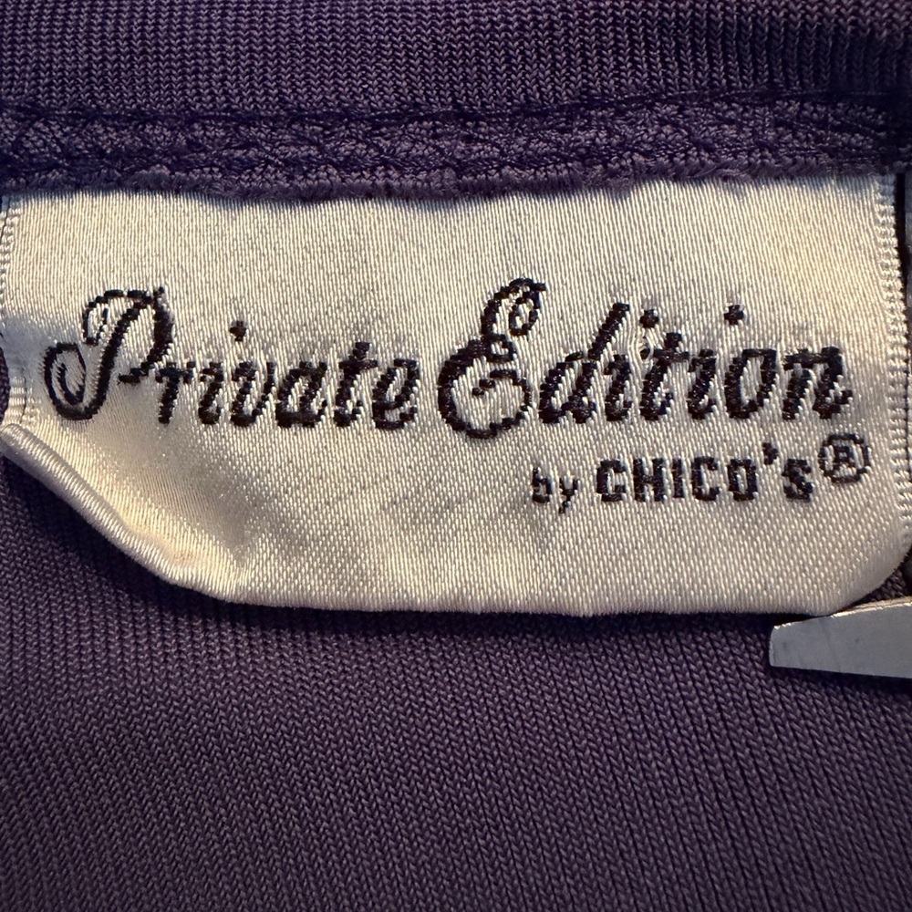 Chico's Private Edition Blue Long Sleeve Zip-Up Top size 3= XL - Picture 4 of 6